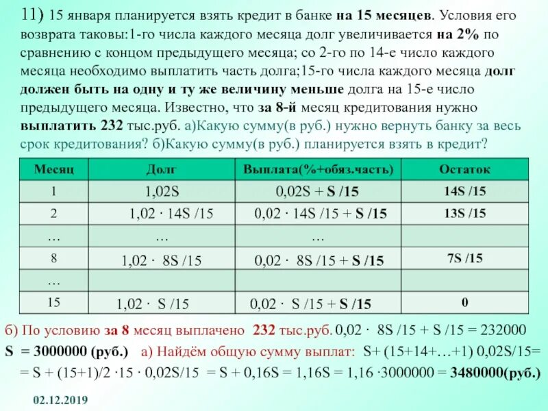 Чему равна общая сумма выплат. 15 Января планируется взять кредит в банке. 15 Числа планируется взять кредит в банке. 15 Января планируется взять кредит на 15 мес. 15 Января планируется взять кредит в банке на 2 года.