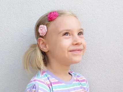 I made some hair pins and hair ties with crochet flowers for Nicole and she...