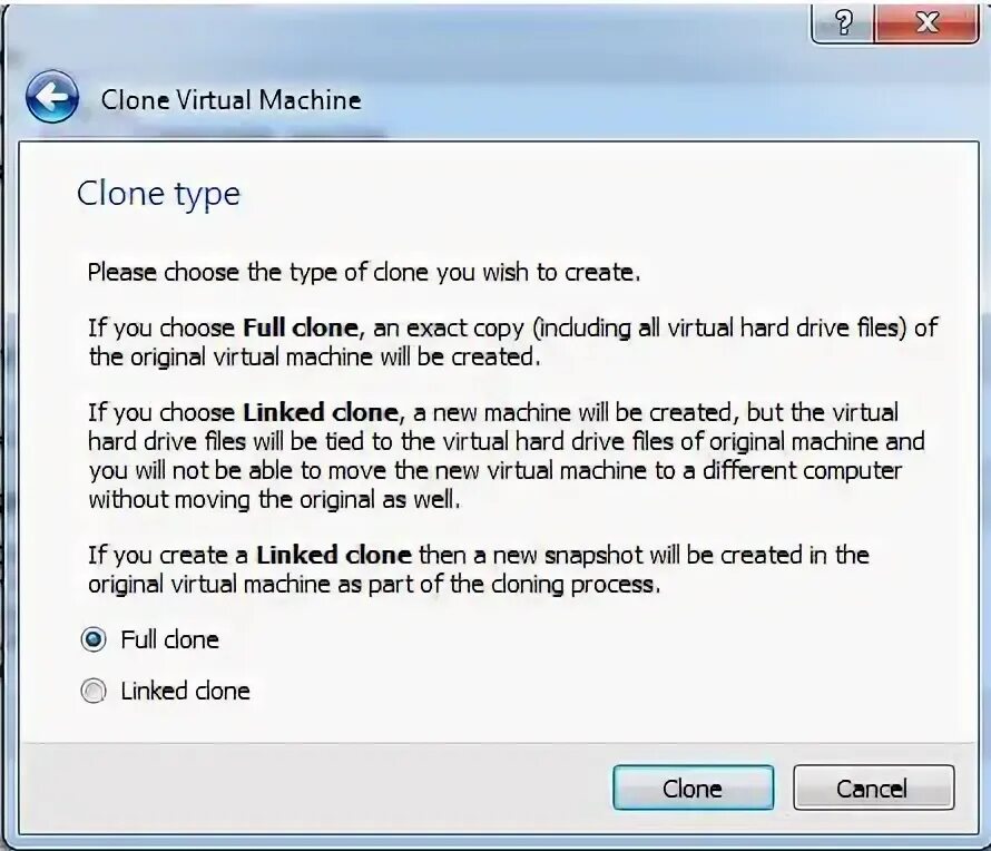 Linked clone. Linked clone