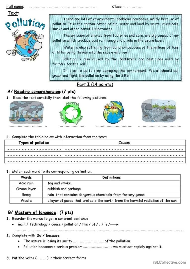 Pollution задания по английскому. Pollution Worksheets. Ecological problems задания. Air pollution 7 класс английский Worksheets.