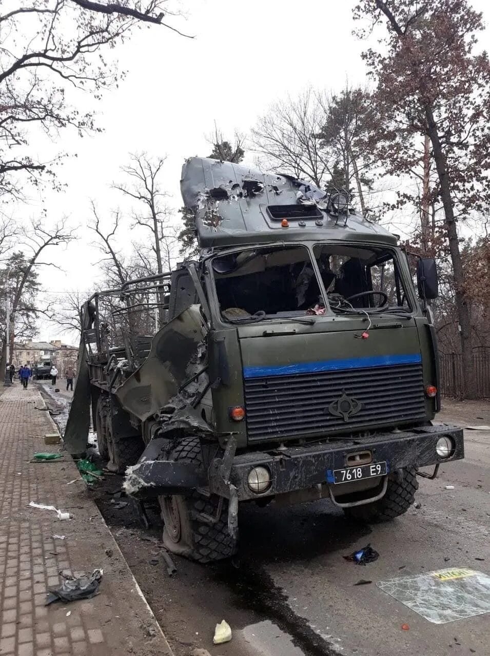 Расстреляли грузовик
