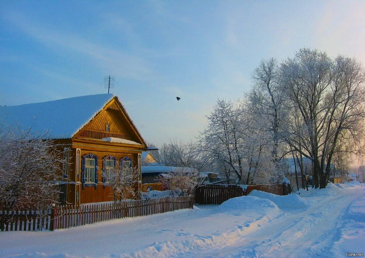 Деревня пустова. Деревенский дом зимой. Домик в деревне зимой. Зимний деревенский домик. Красивый деревенский дом зимой.