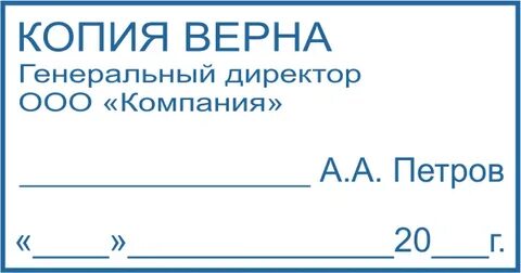 Копия верна текст