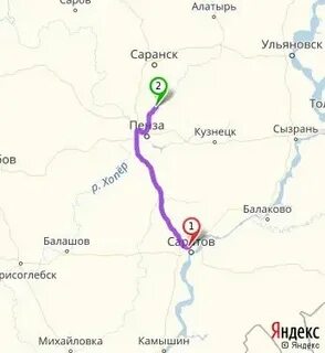 Саранск ульяновск расстояние в км на машине