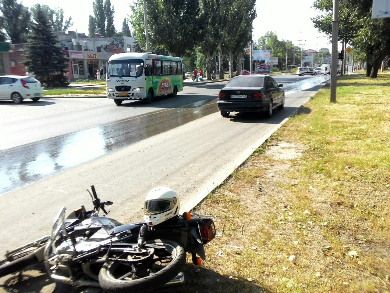 Авария с мотоциклом на Таганрогской.