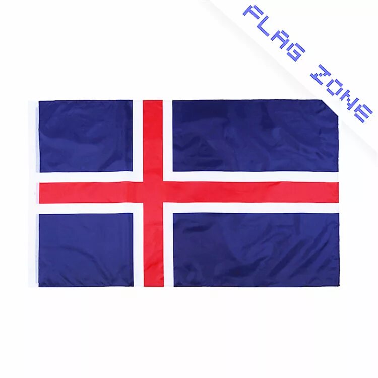 Синий флаг с красно белым крестом