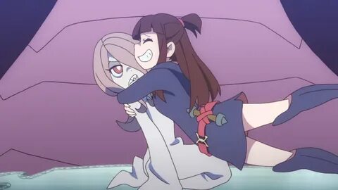 hug, sucy, akko and friends.