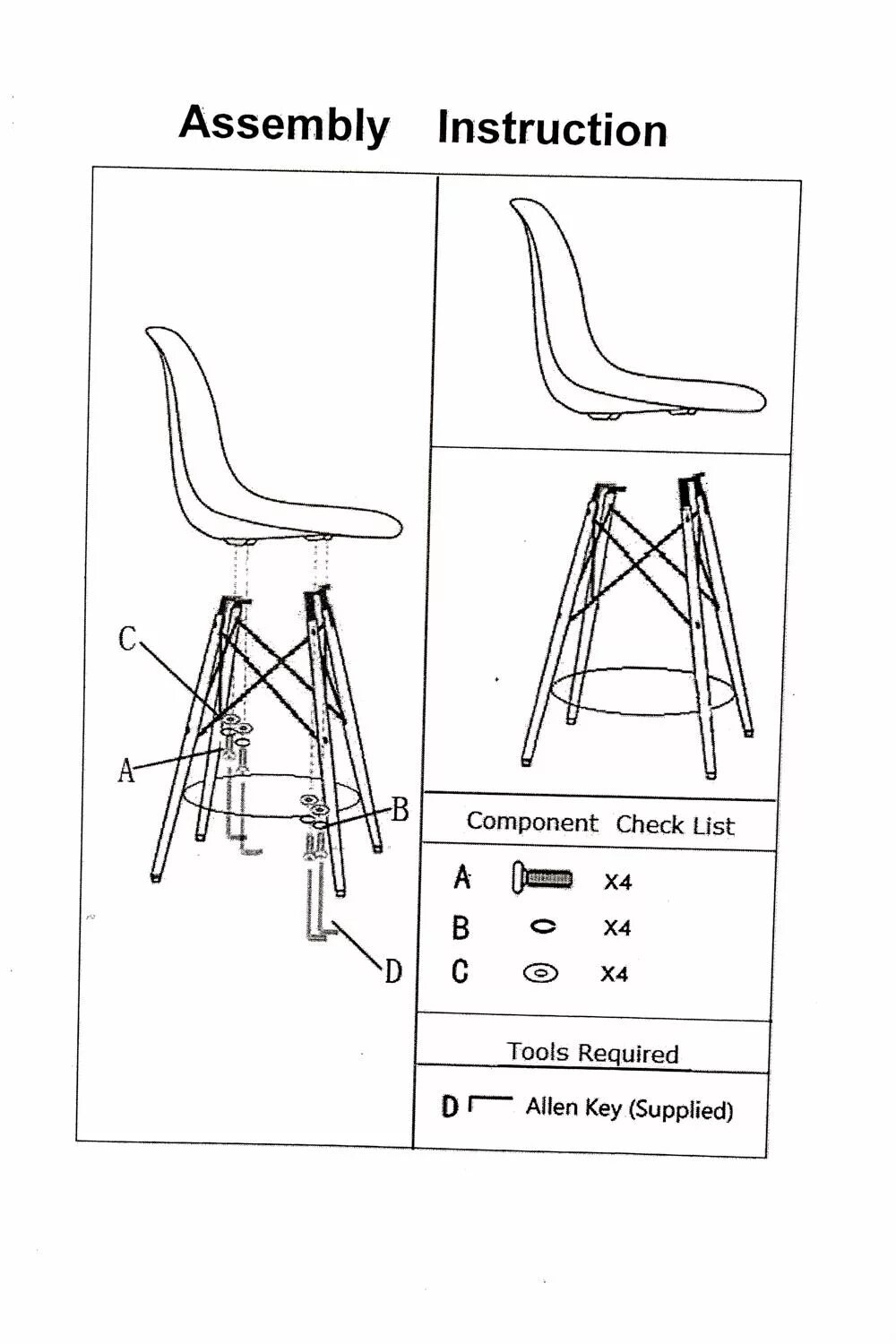 Инструкция по сборке стула eames. Инструкция по сборке стула eames