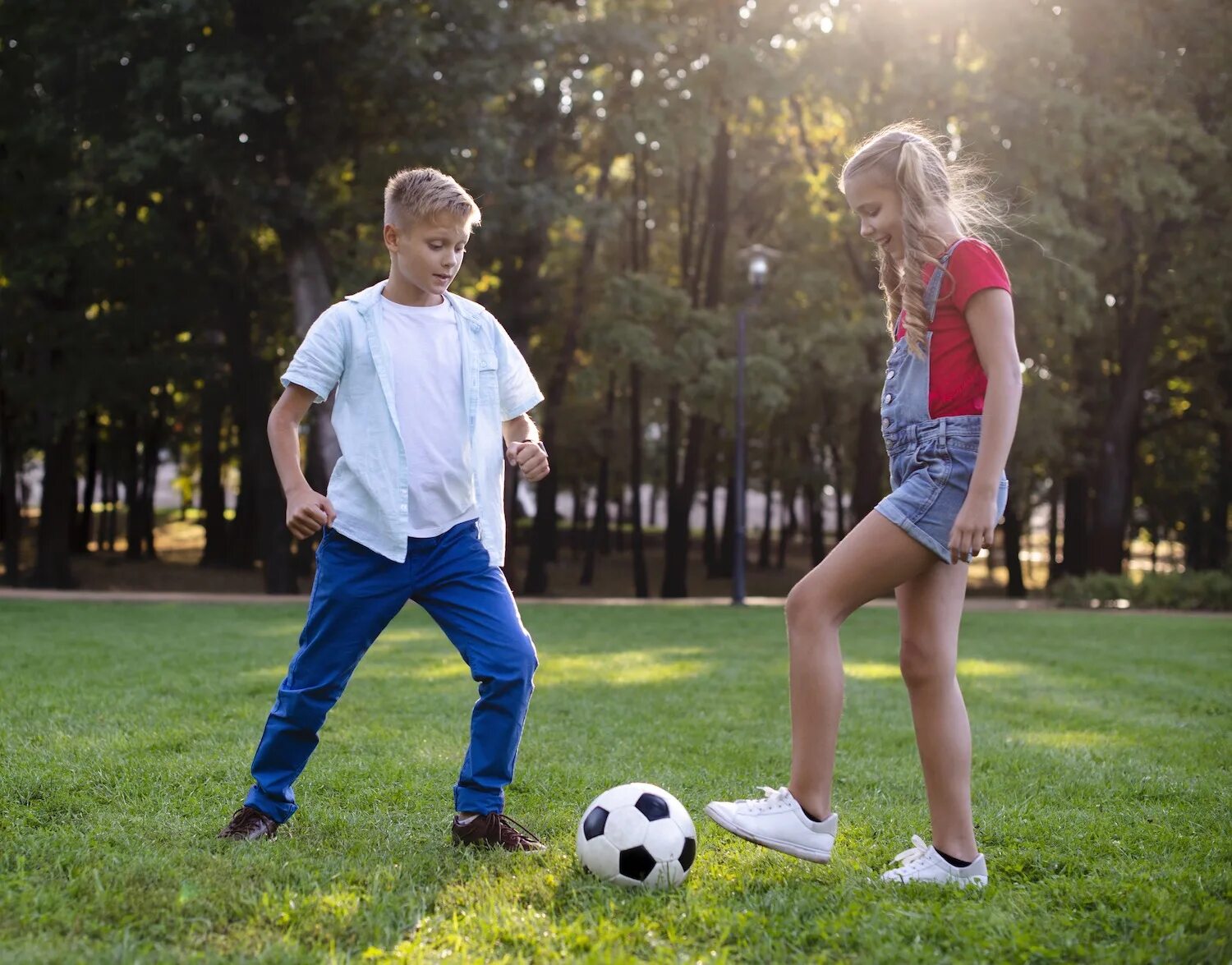 She play football every day