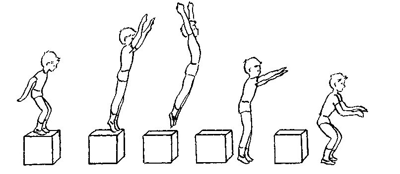 Прыжки в высоту глубину. Прыжки в глубину. Прыжки на двух ногах. Прыжки через предметы. Спрыгивание в глубину.