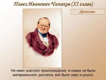Детские годы чичикова кратко