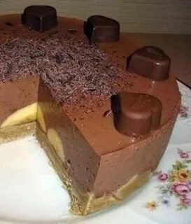 Торт без выпечки печенье банан желатин