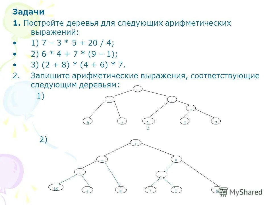 2 3 4 деревья пример. Постройте деревья для следующих арифметических выражений 2+8 4+6 7. построить дерево арифметического выражения. построение дерева задач. построение дерева арифметического выражения.