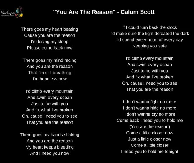 Песня give me reason. You are the reason текст. You are the reason Calum текст. Calum Scott you are the reason. You are the reason Калум Скотт.