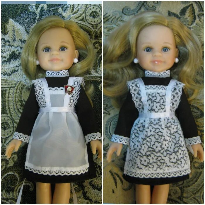 Фартук для куклы. Кукла в школьной форме. Школьное платье для куклы. Кукла в школьной форме СССР. Фартучек для куклы.