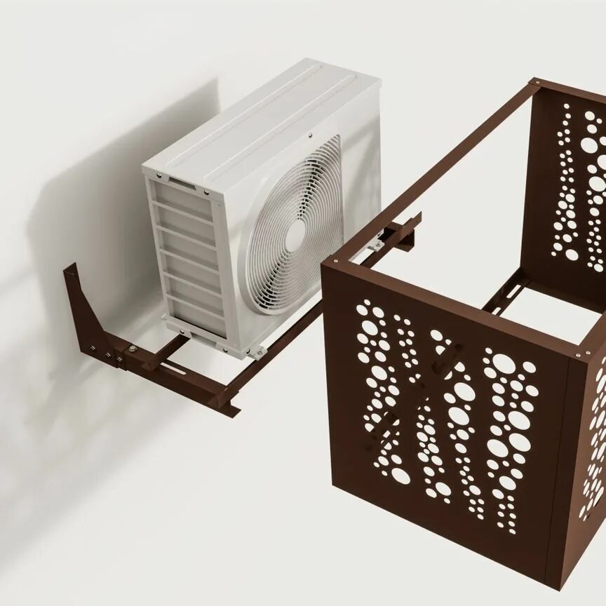 Корзина для кондиционера 950х590х560 перфорация. Блок наружный для кондиционера: rxyq14p9w1b. Решетка антивандальная 800х600х500 для наружного блока кондиционера. Корзина для кондиционера на фасаде. Защитный короб для наружного блока кондиционера.