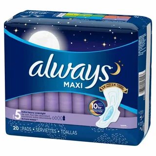 Always Maxi Extra Heavy Overnight Pads With Wings - Size 5 - 20ct Parfüm, H...