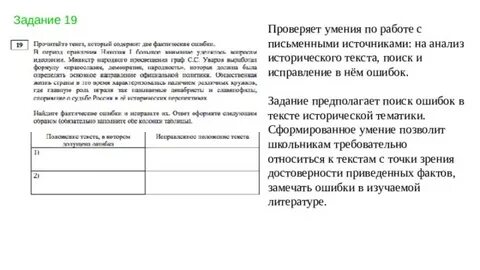 Анализ ошибок по истории