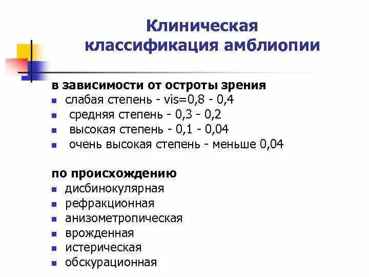 Амблиопия степени тяжести классификация. Классификация амблиопии по аветисову. Амблиопия клинические рекомендации степени. Рефракционная амблиопия средней степени у детей. Миопия код по мкб у детей