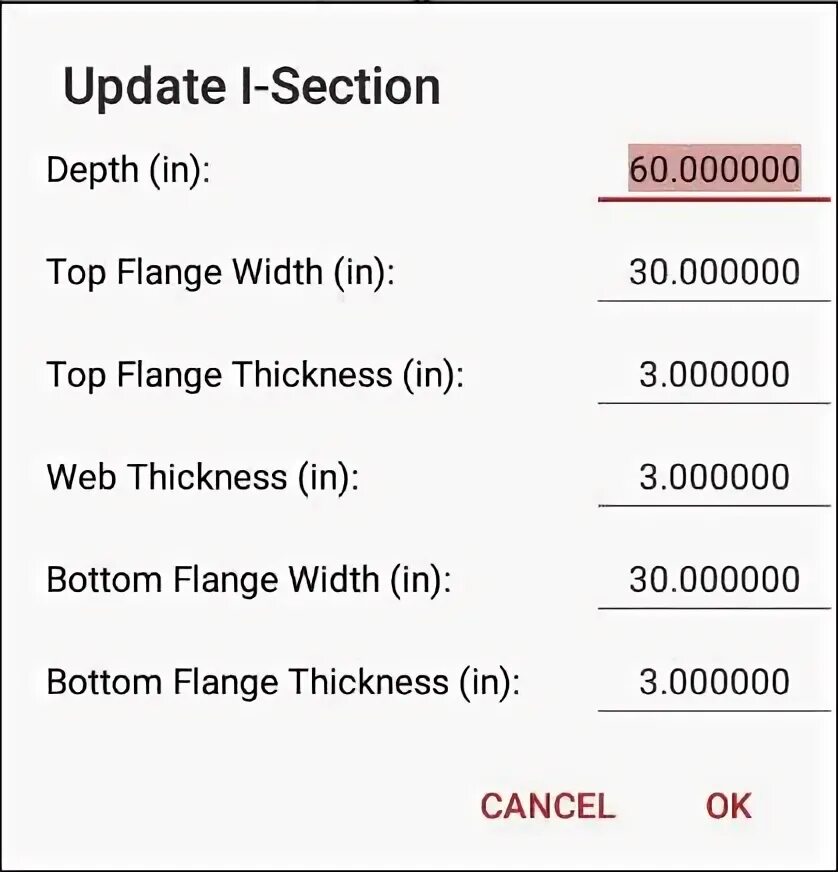 Section property. Section property