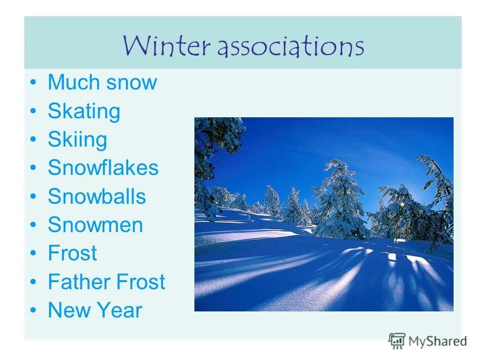разделительныеные вопросы. вставьте there is или there are. ассоциации с winter. There is much snow. There is water in the glass.