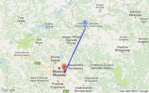 От москвы до твери расстояние на машине