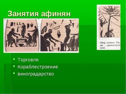 Основные занятия жителей древней греции