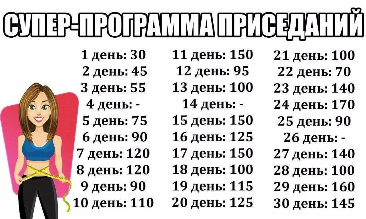 Приседания чтобы накачать. Упражнения для попы таблица. План тренировок приседания. План тренировок для попы. Упражнения на месяц для ягодиц.