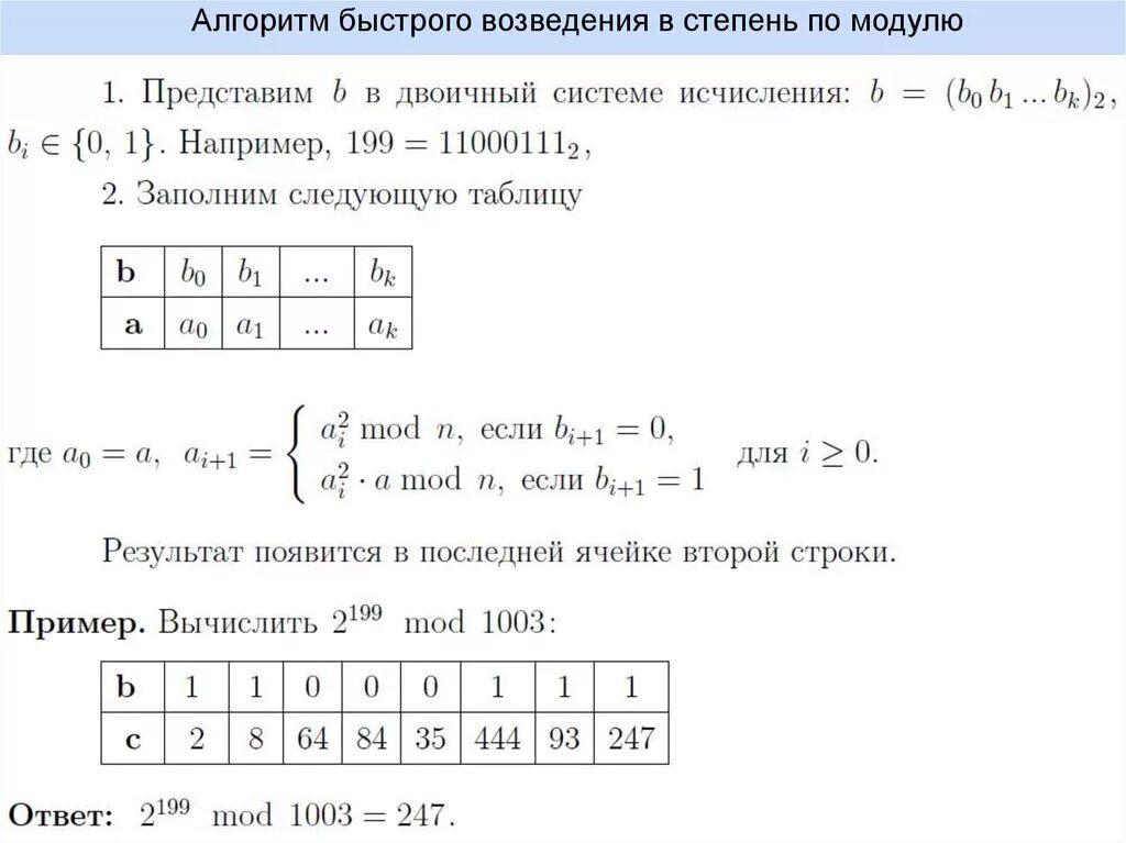 Возведите быстрее быстрого алгоритма в степени. Возведение модуля в степень. Алгоритм быстрого возведения в степень. Возведение в степень по модулю. Возведение числа в степень по модулю.