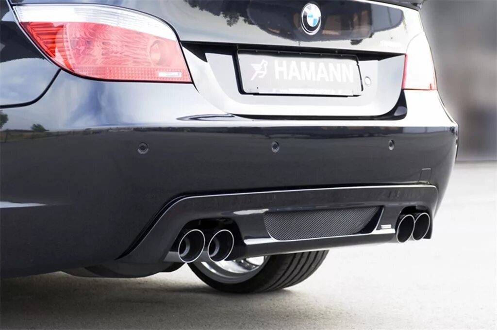 Бампер бмв м5. BMW e60 Hamann. M5 e60 выхлоп. Накладка Hamann e60. BMW e60 задний бампер.