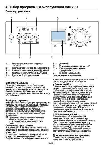 Беко стиральная машина инструкция 5