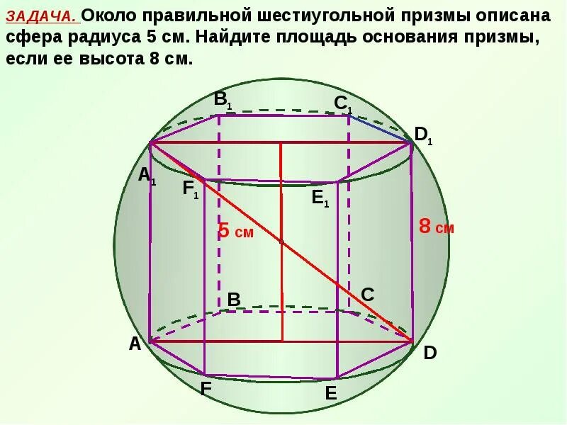 Призму вписан шар радиус. Правильная шестиугольная Призма описанная около сферы. Радиус сферы описанной около Призмы. Правильная шестиугольная Призма вписанная в сферу. Шар вписанный в шестиугольную призму.