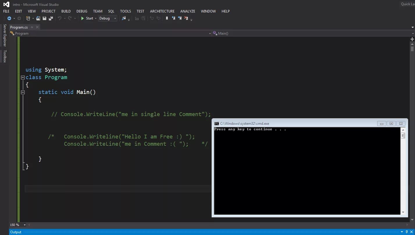 Console writeline b c