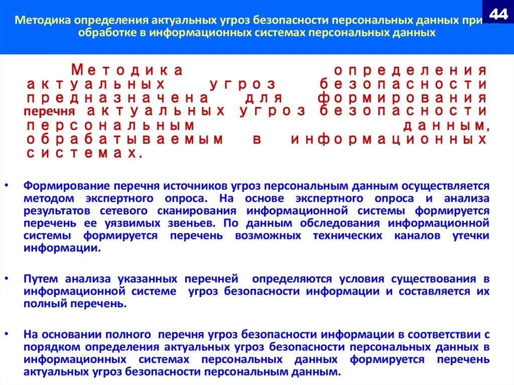 Оценка информационных угроз. Методика оценки угроз. Угрозы персональных данных. Определение актуальности угроз безопасности информации. Актуальные угрозы безопасности информации.