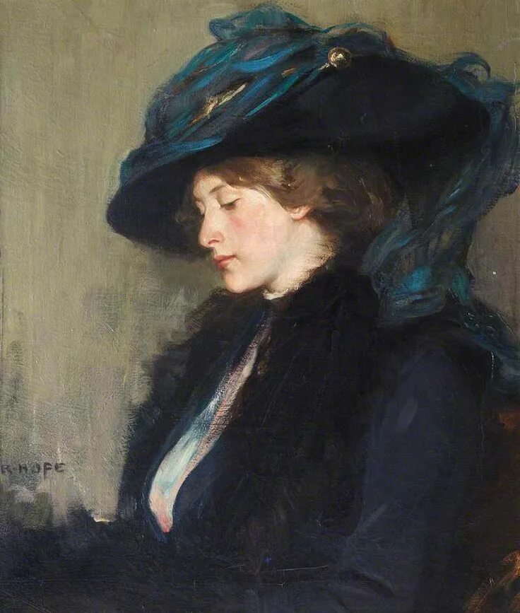 Veil painting. Роберт Хоуп. Robert hope (1869-1936) - портрет дамы с вуалью. "Портрет . Дама в синем", 1927 Илья. «Дама с вуалью» (1517—1518).