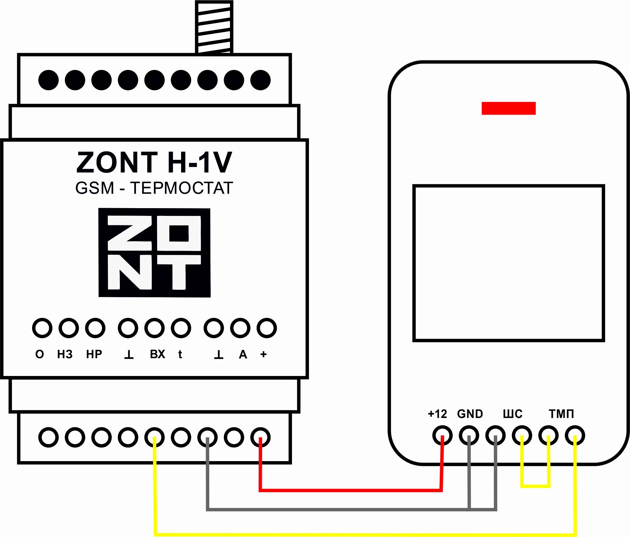 Gsm zont. Zont h-1 подключить датчик движения схема.