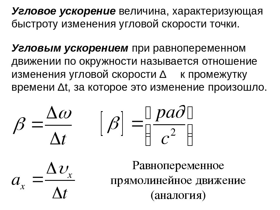 Ускорение физическая величина равная