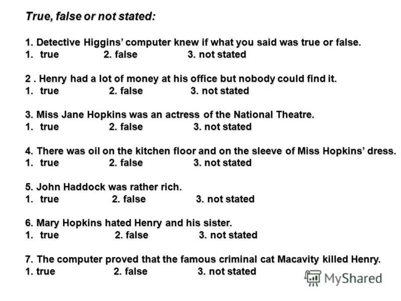 True false not stated. Задания на true false not stated. True false not stated 5 класс упражнения. True false not stated exercises 6 класс. Формулировка задания true false not stated.