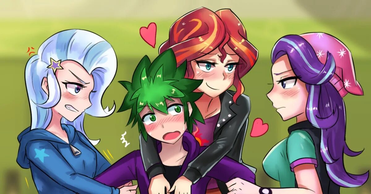 Спайк и сансет. Racoonkun рейнбоу. спайк и твайлайт хуманизация. сансет шиммер и старлайт хуманизация. пони старлайт человек.