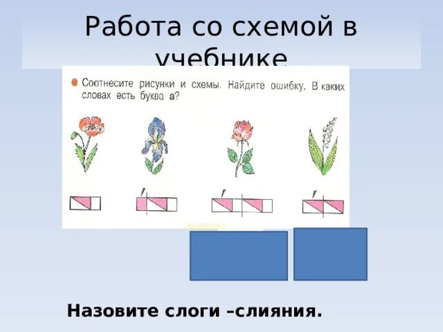 Схема слога слияния. Пион звуковая схема. Соотнеси рисунки и схемы. Соотнесите рисунки и схемы цветы. Слово ландыши на слоги