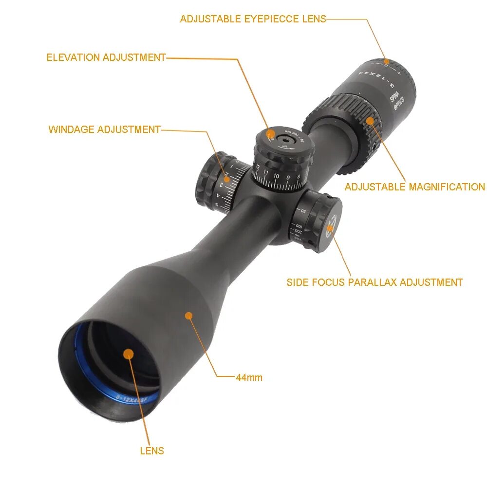 Оптический прицел 12x. Прицел Hunting Rifle scope 4-16x44. Прицел с регулировкой параллакса MILDOT. Как настроить оптический прицел на пневматической