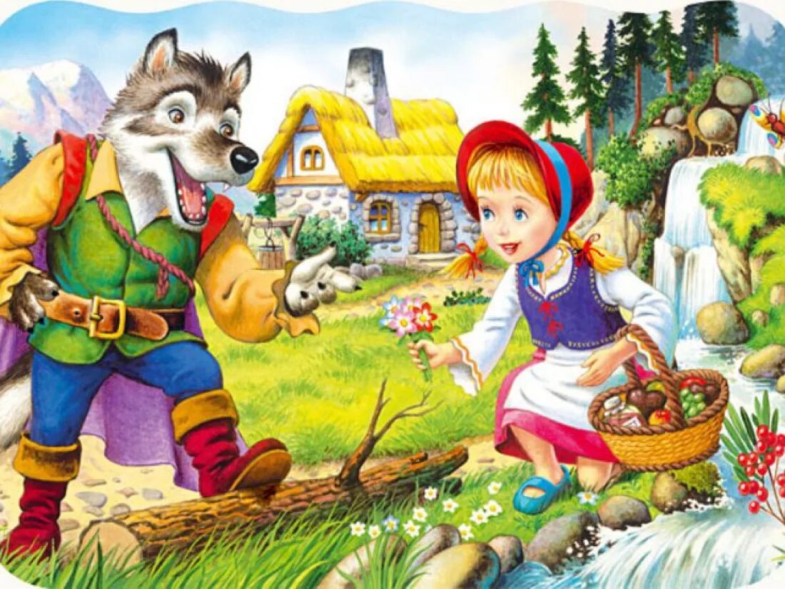 Красная шляпочка сказка. Пазл Castorland little Red riding Hood (b-03020), 30 дет.. Герои сказки красная шапочка. Европейские сказки.