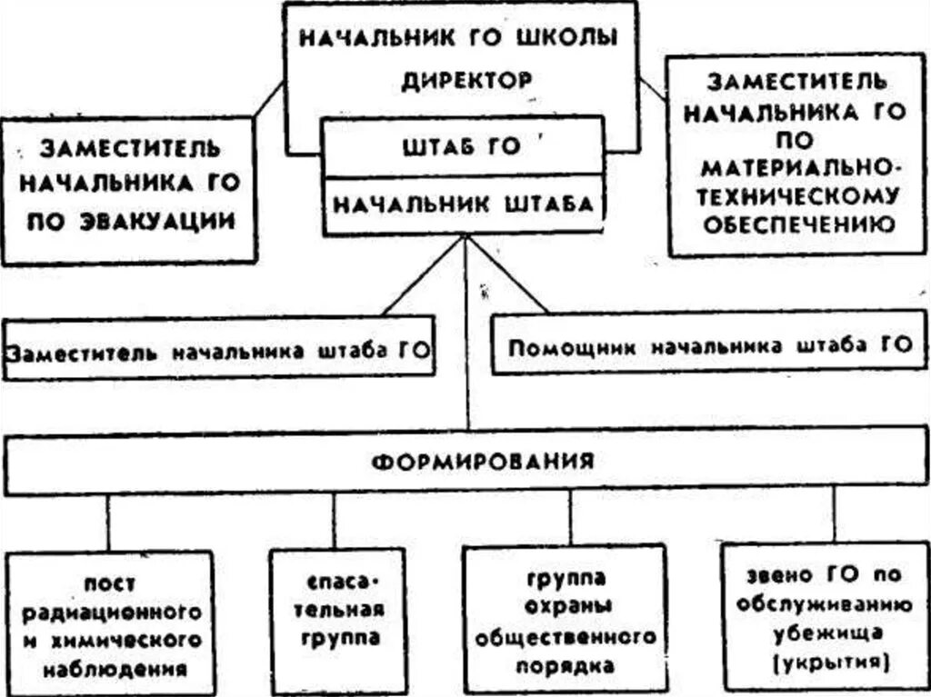 Структура гражданской обороны учебного заведения. Схема гражданской обороны в школе. Примерная организационная структура го учебного заведения. Схема гражданской обороны в учебном заведении.