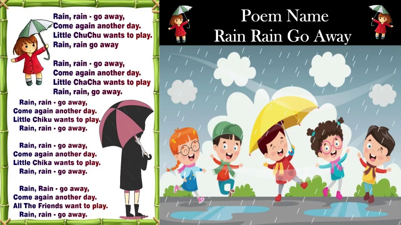 Песня rain rain rain на русском. Стишок Rain Rain go away. Стихотворение Rain Rain go away. Песня Rain Rain go away. Стих Rain Rain go away.