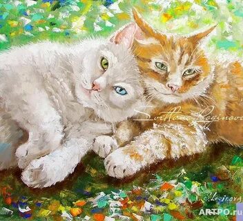Кот на холсте