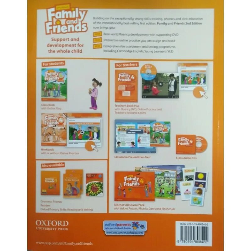 Workbook. Family and friends 2 class book. 3. Family and friends 4 class book. Family and friends 4 cards.