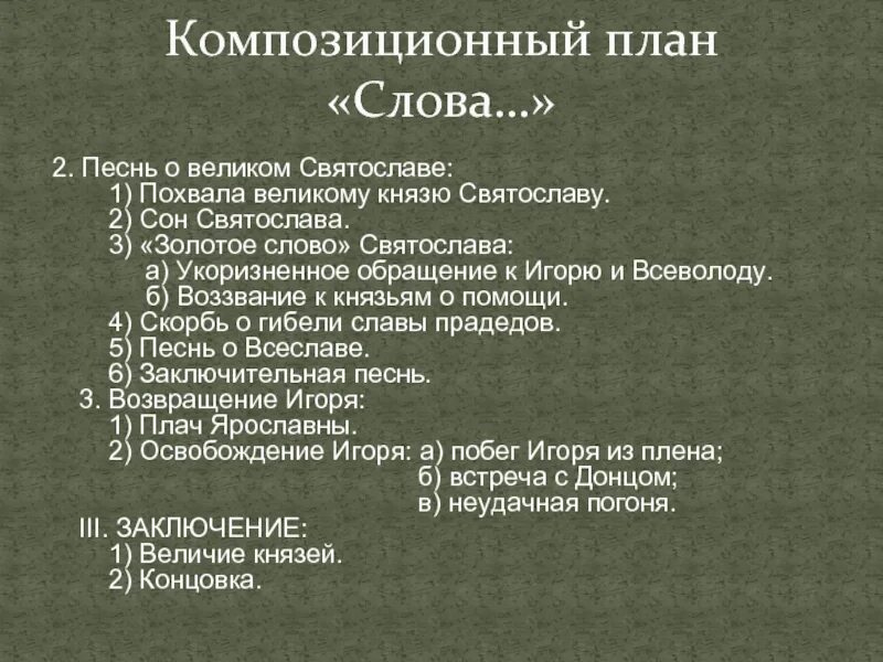 Слово о полку игореве тест. Слово о полку Игореве план. Композиционный план слово о полку Игореве. Слово о полке Игореве план. План по слово о полку Игореве.