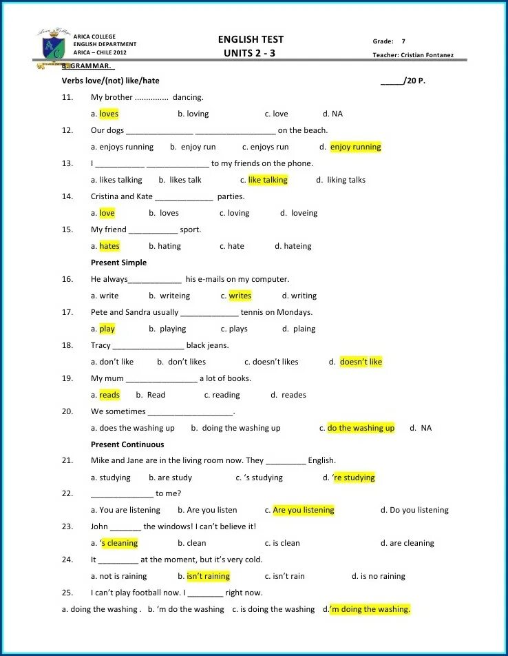 Test for 2 Grade in English. Test for 5 Grade по английскому. Test in English Grade 8 класс. Test 7. 7th Grade ответы. Final test 5