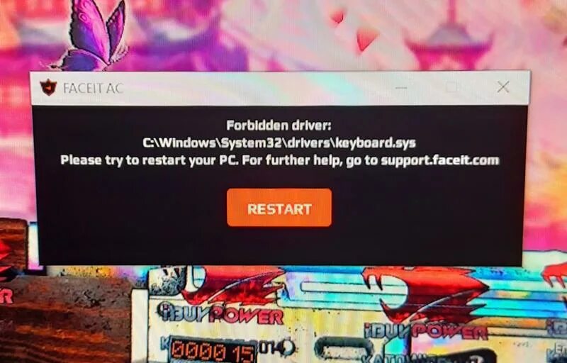 Forbidden driver faceit. Ошибка при запуске Вегаса. Ошибка драйвера: c 1. Keyboard.sys. Ошибка при запуске напарников на фейсите.