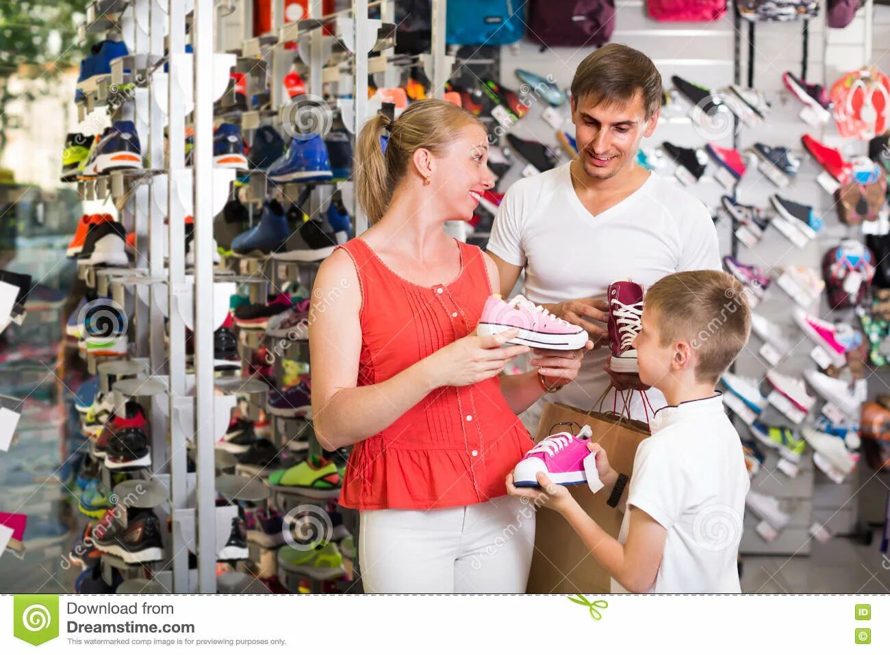 Collection hobbies. The Family is choosing Shoes.